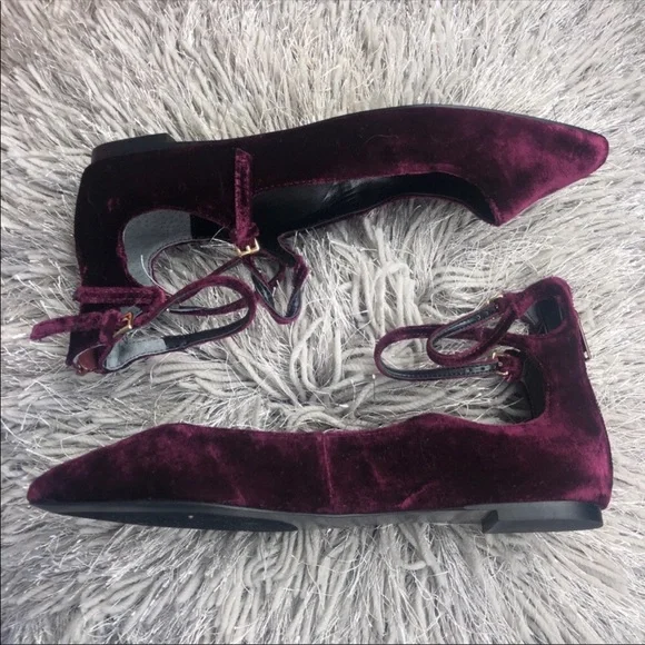 Banana Republic abby burgundy velvet flats - Picture 4 of 8
